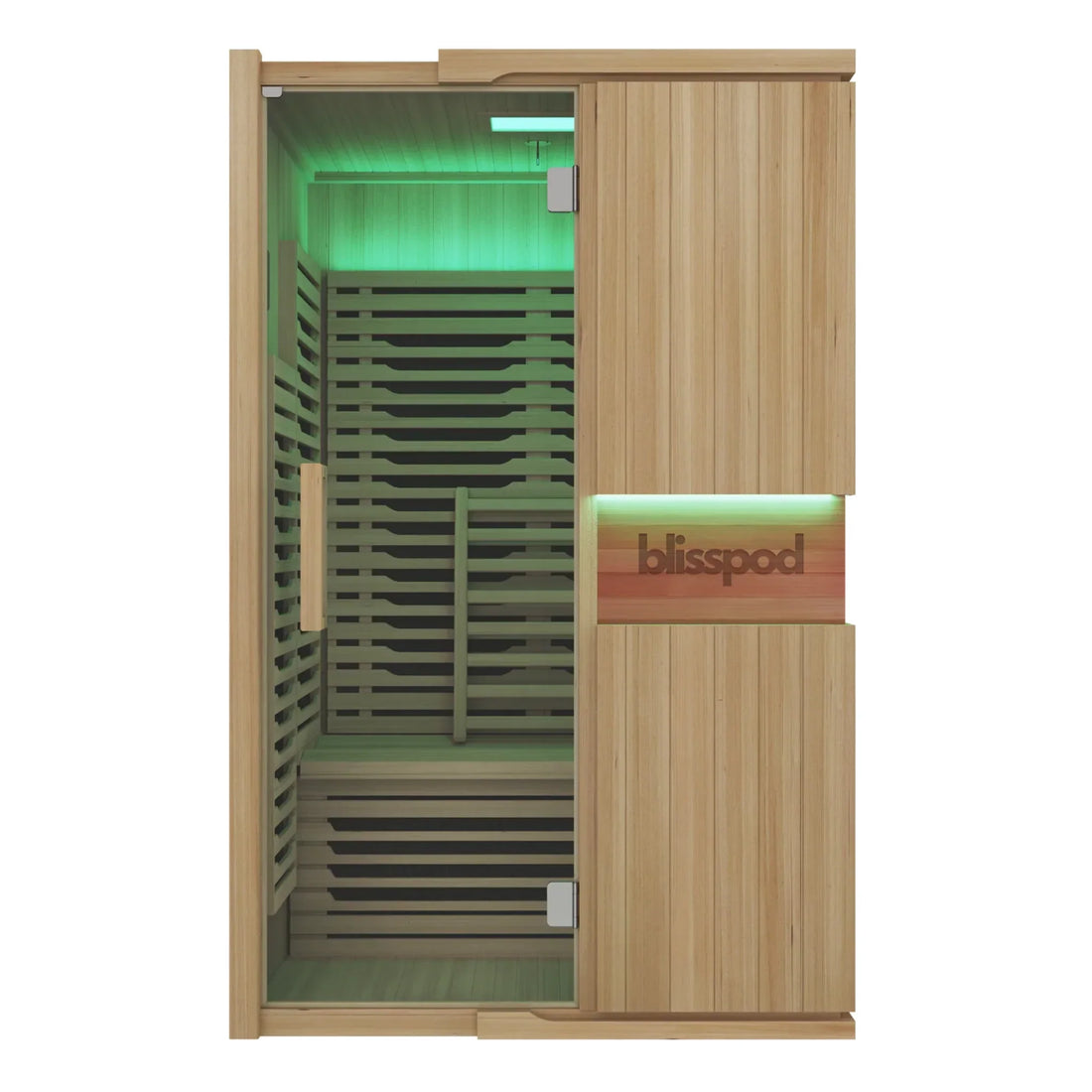 Blisspod | Milano | Full Spectrum Sauna | Canadian Hemlock Wood | Ultra Low EMF | 5 Far Infrared &amp; 1 Red Glass Heater | Chromotherapy | Upto 2 Person