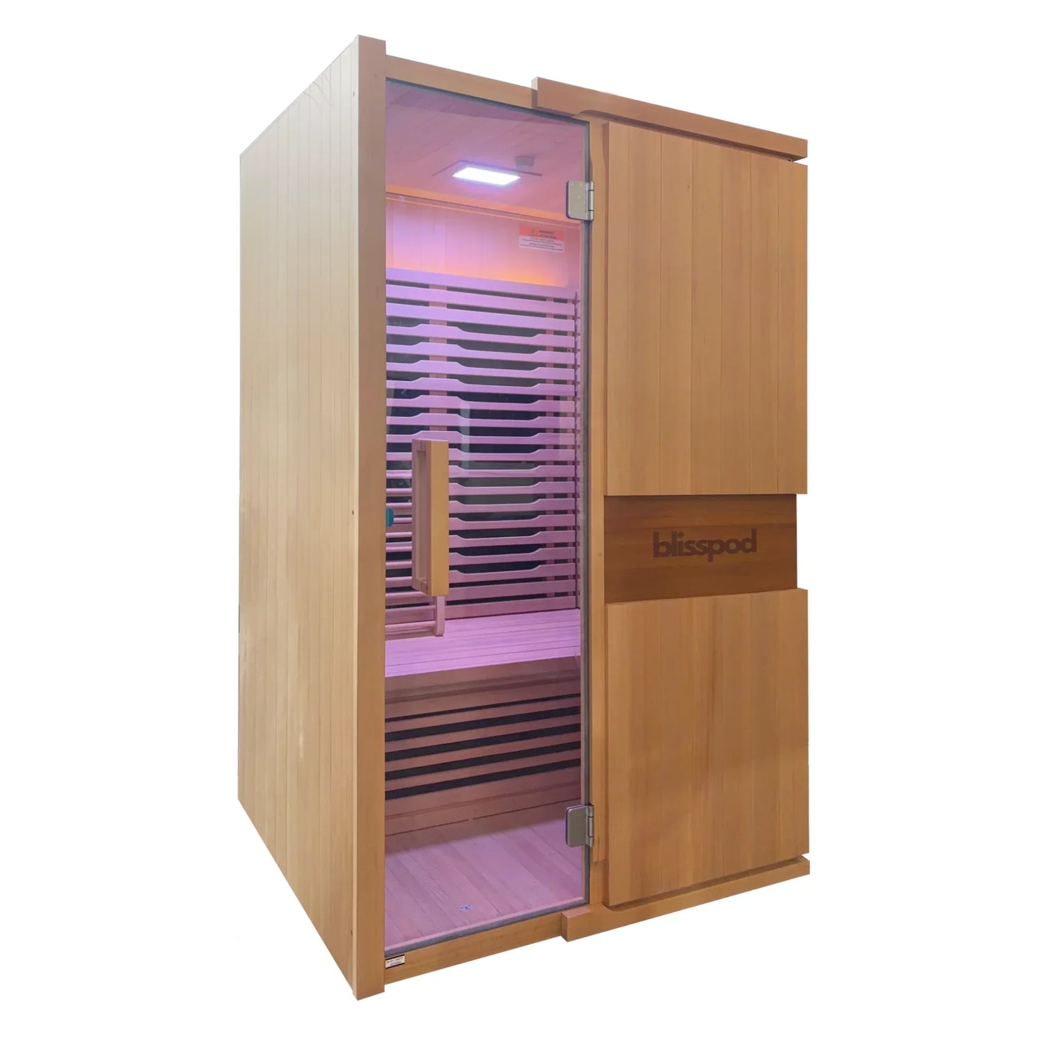 Blisspod | Milano | Full Spectrum Sauna | Canadian Hemlock Wood | Ultra Low EMF | 5 Far Infrared &amp; 1 Red Glass Heater | Chromotherapy | Upto 2 Person